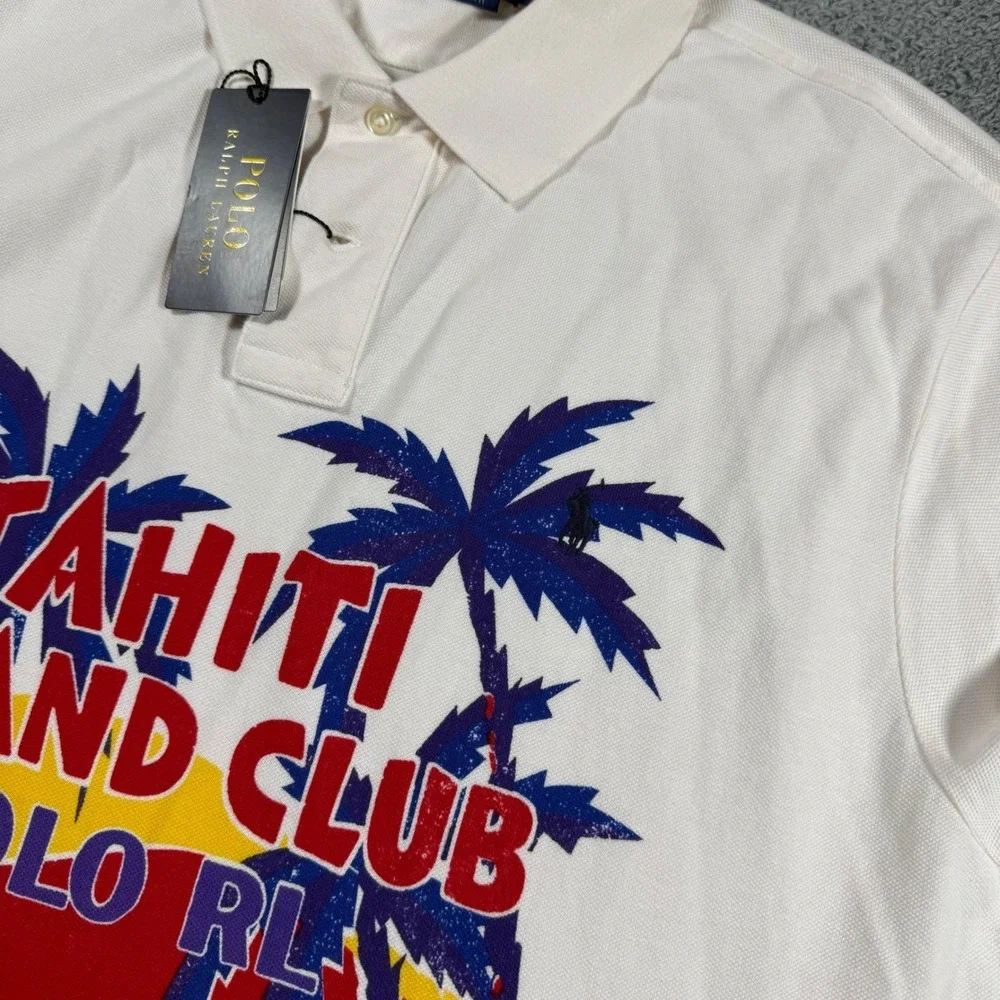 NWT Polo Ralph Lauren Tahiti Island Club Polo Shirt Mesh Hawaiian Colorful 2XL